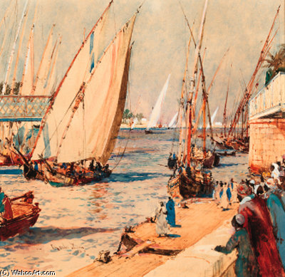 Feluccas On The Nile — Charles Edward Dixon
