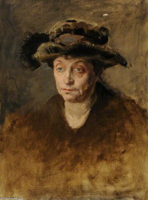 Portrait Of A Woman In A Feathered Hat — Henry Tonks