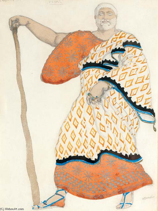 Costume Design For Oedipus At Colonnus — Lev Samoilovich Bakst