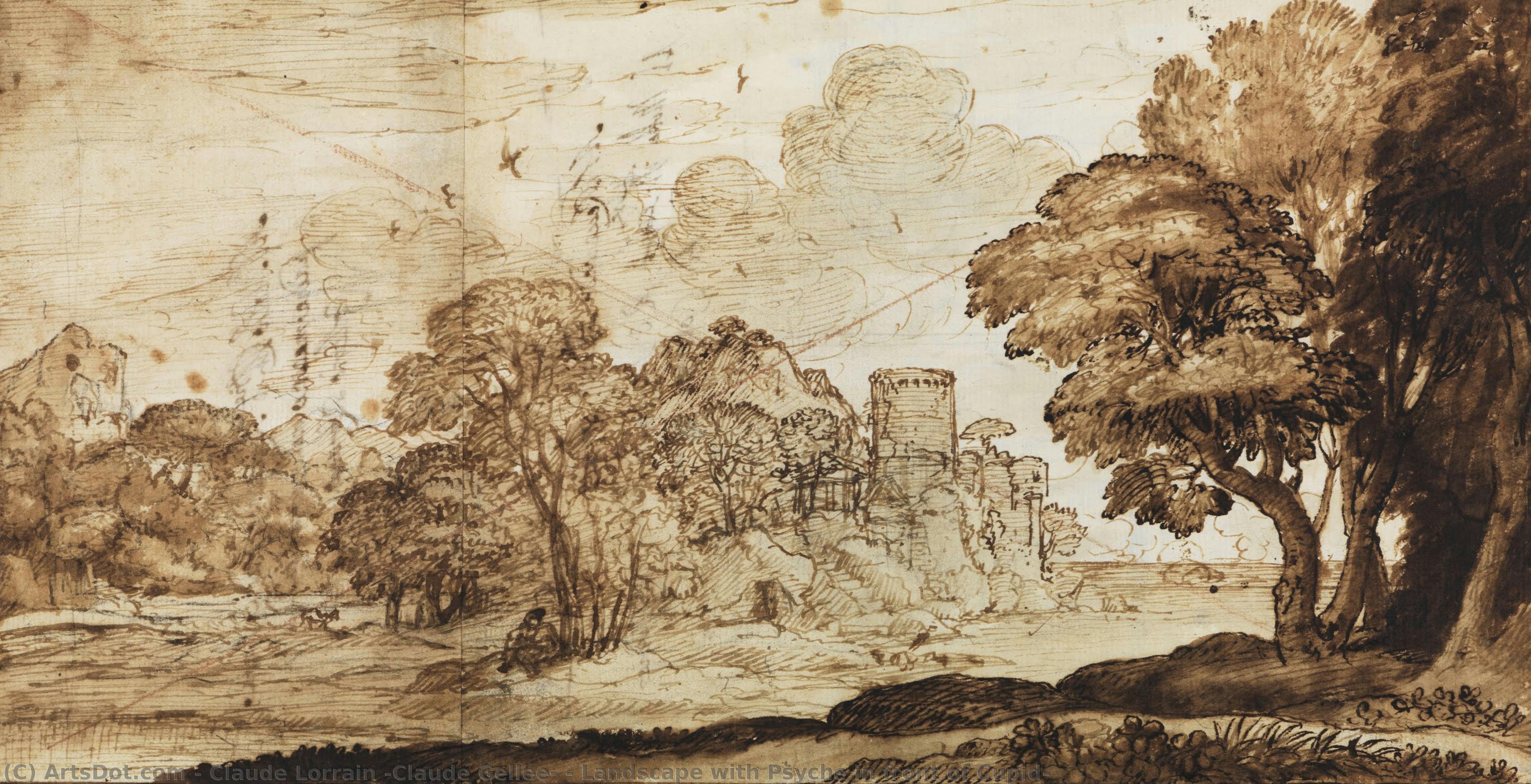 Landscape With Psyche In Front Of Cupid — Klod Loran