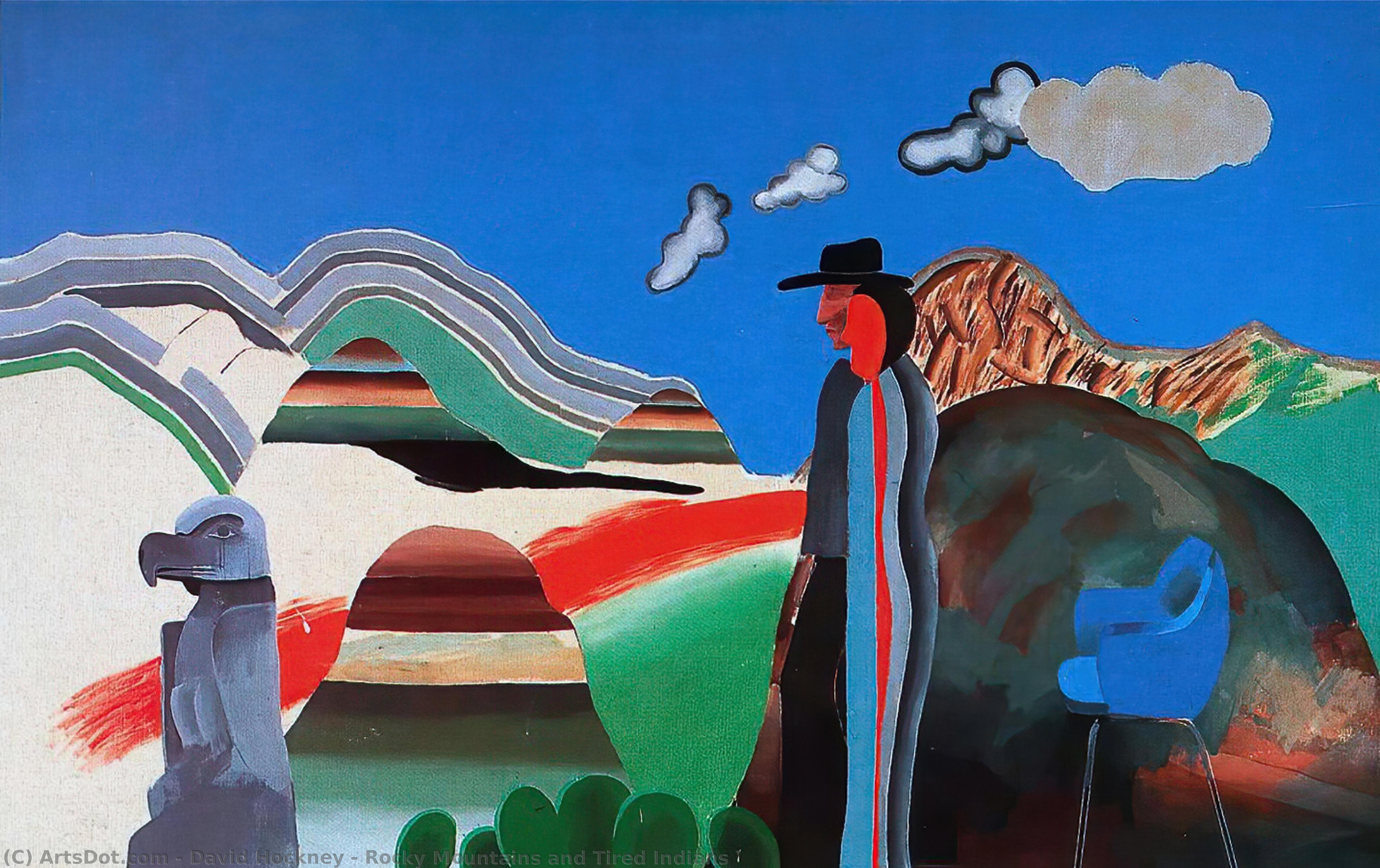 Rocky Mountains And Tired Indians — David Hockney