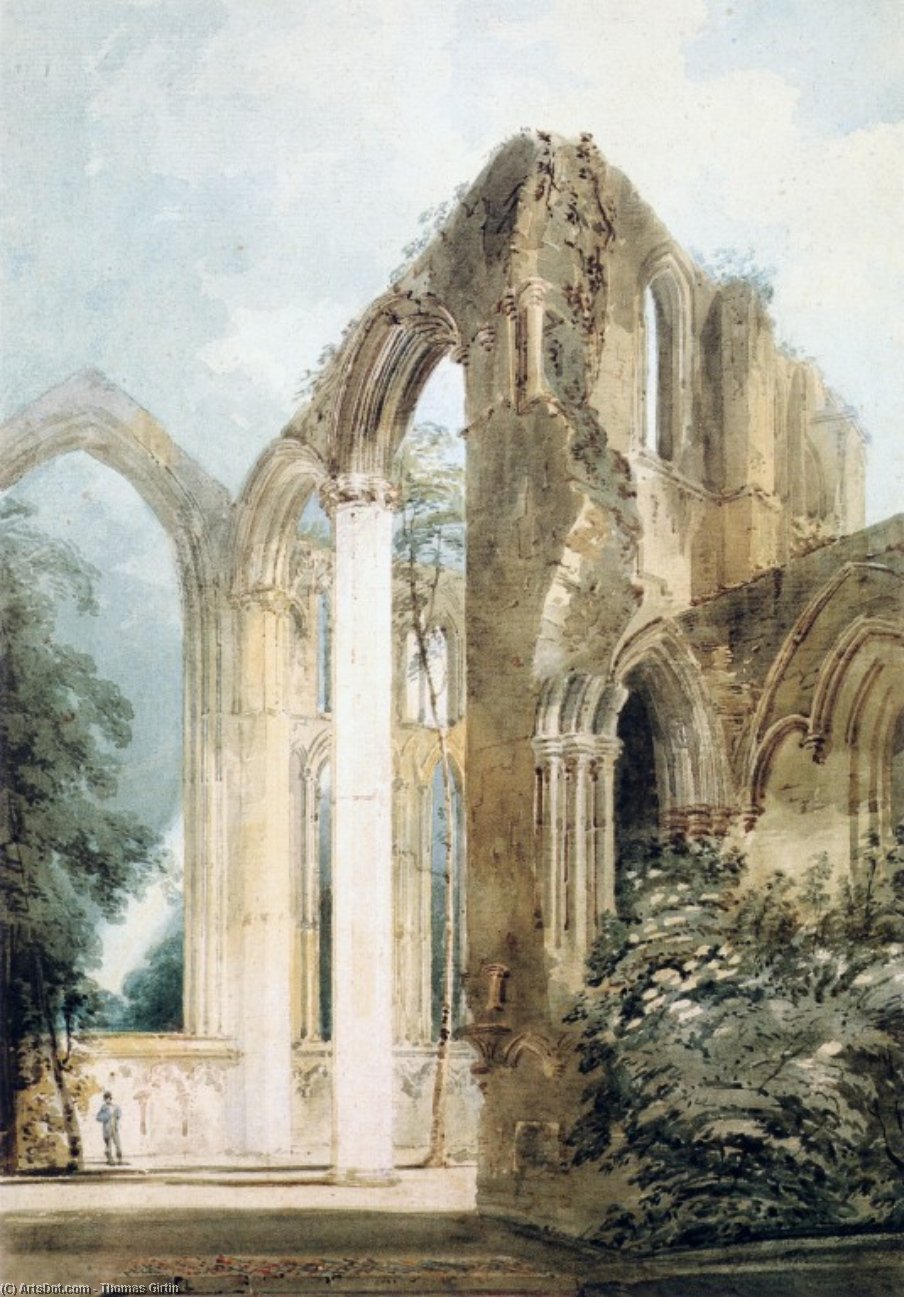 Interior Of Fountains Abbey. The East Window — Thomas Girtin