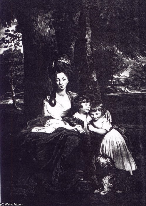 Portrait Of Lady Delme With Children After Joshua Reynolds — Valentine Green