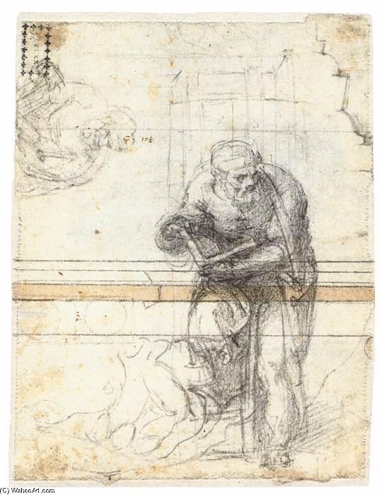 Study Of A Prophet Or Evangelist (verso) — Michelangelo Buonarroti