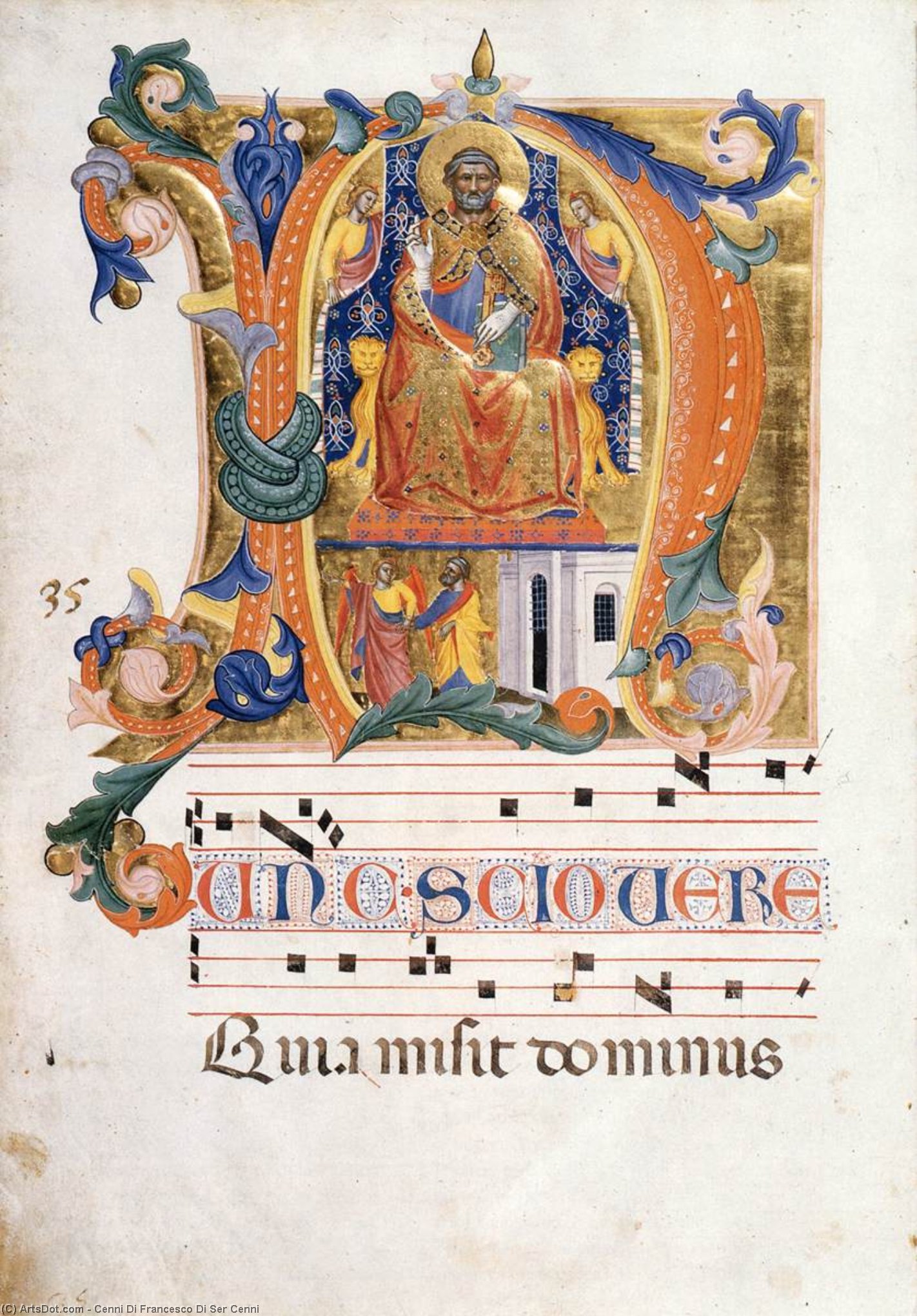 Antiphonary (folio 35v) — Cenni Di Francesco Di Ser Cenni