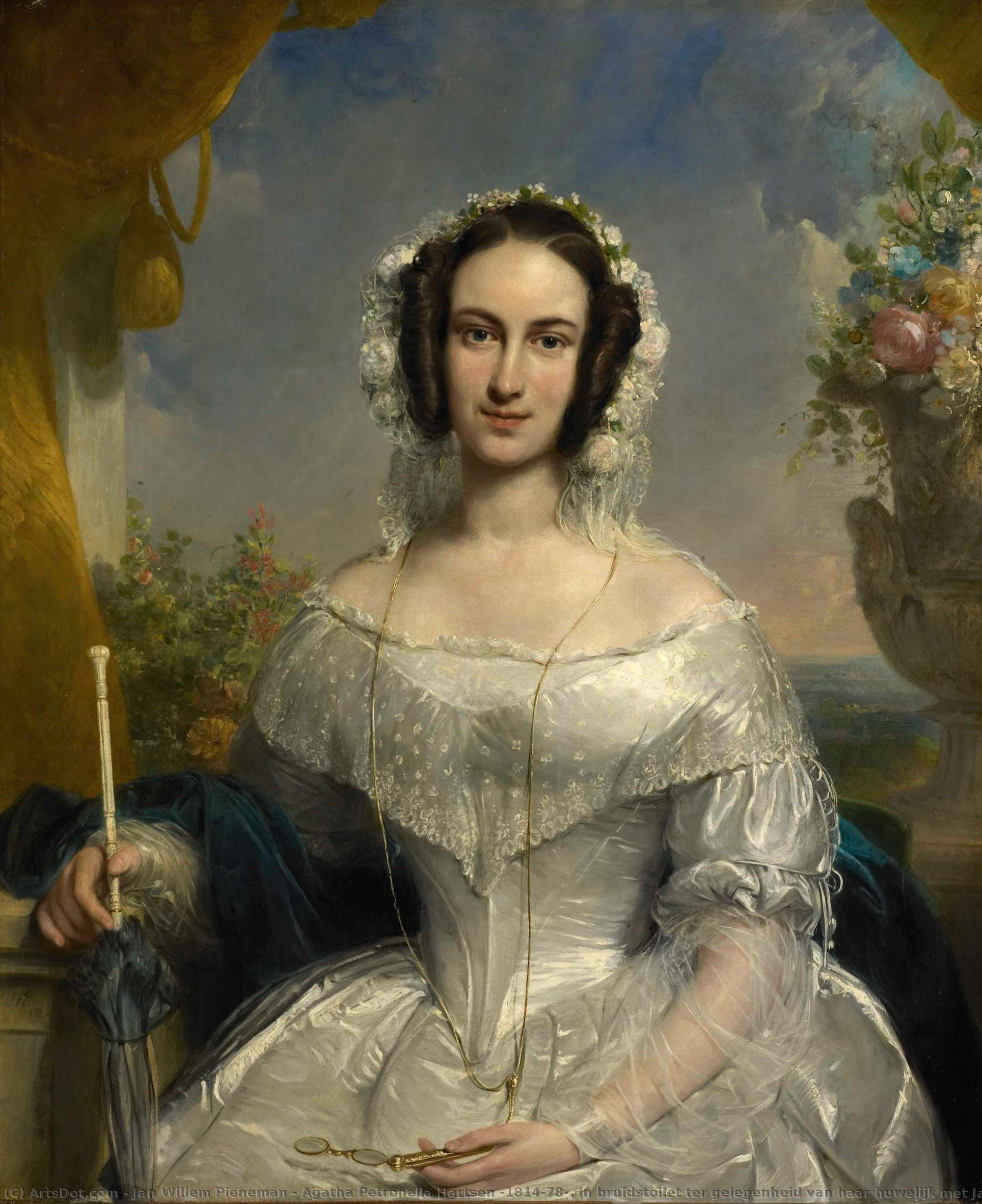 Agatha Petronella Hartsen (1814-78). In Bruidstoilet Ter Gelegenheid Van Haar Huwelijk Met Jan Van Der Hoop Op 17 Maart 1841, Jan Willem Pieneman, 1841 — Jan Willem Pieneman