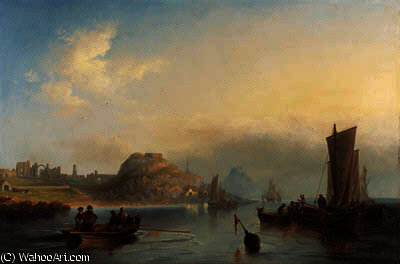 Fishing Boats Off Holy Island, Northumberland — John Wilson Carmichael