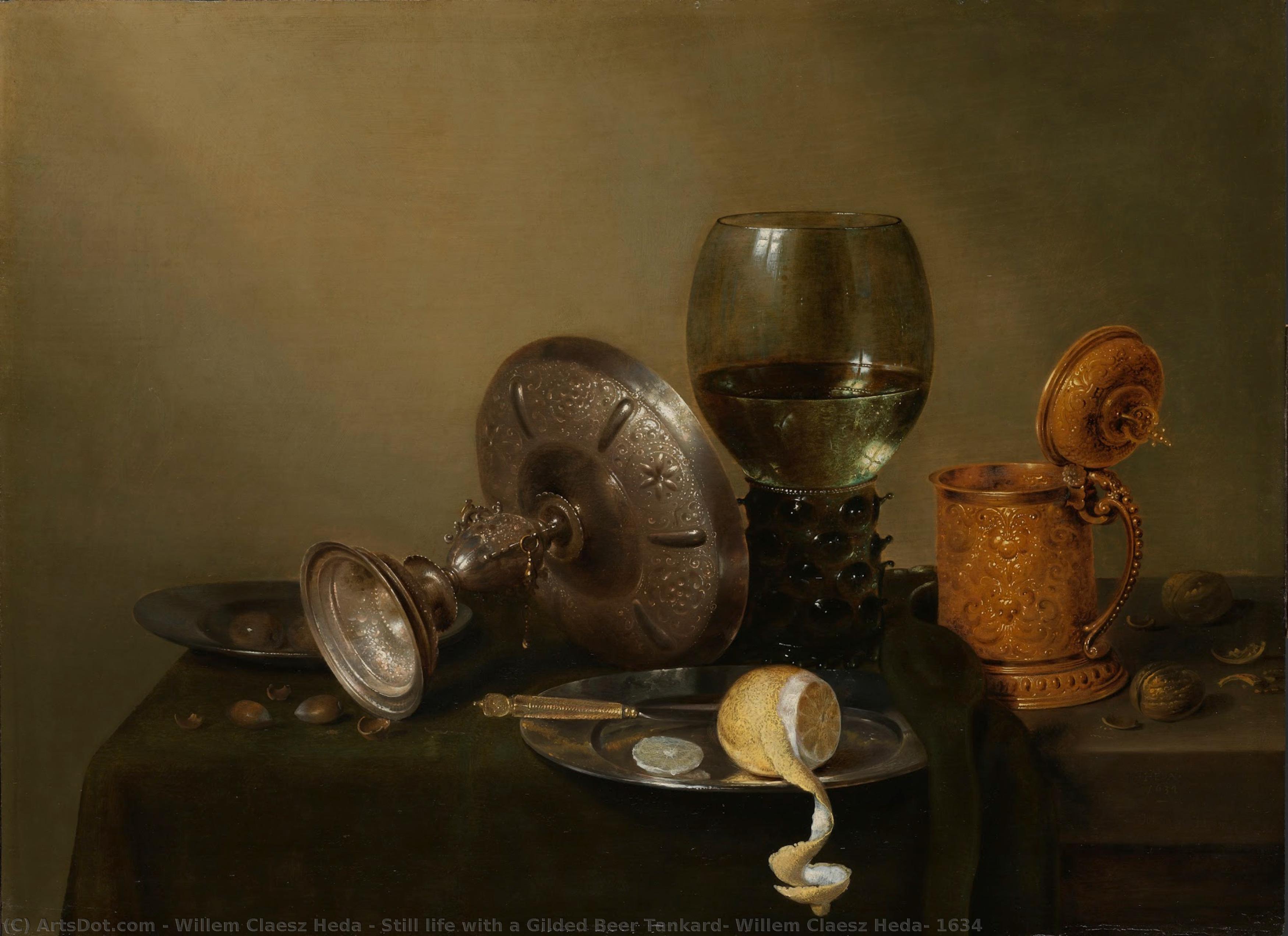 Still Life With A Gilded Beer Tankard, Willem Claesz Heda, 1634 — Willem Claesz Heda