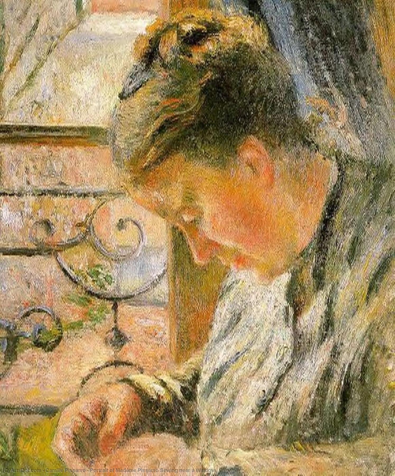 Portrait Of Madame Pissarro Sewing Near A Window — Kamij Pisaro