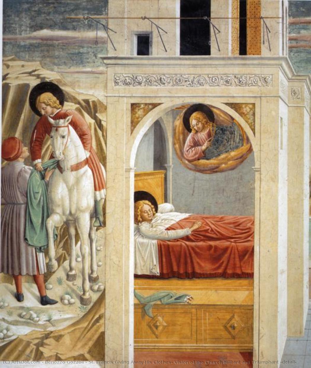 St. Francis Giving Away His Clothes, Vision Of The Church Militant And Triumphant (detail) — Benozzo Gozzoli