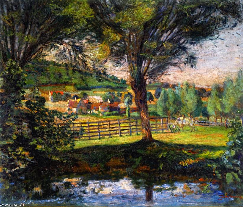 Pond With Willows, Îli-de-france — Фердинанд Гуилламин