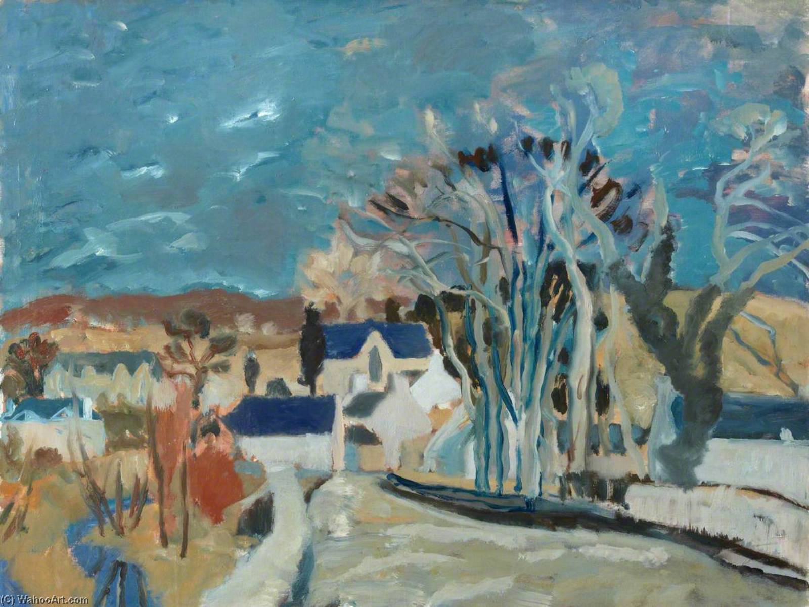 Looking Along The Road Into The Village — Sir William George Gillies