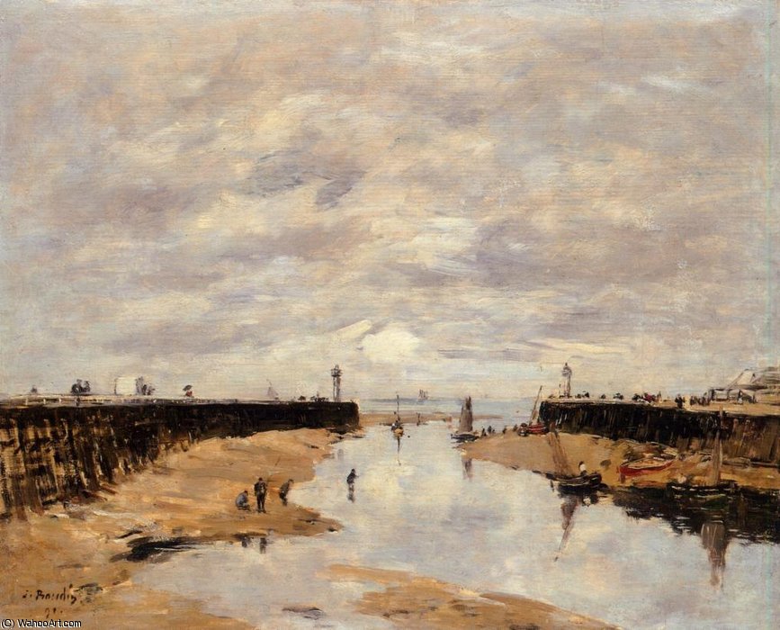 The Jettys, Low Tide, Trouville — Eugène Louis Boudin