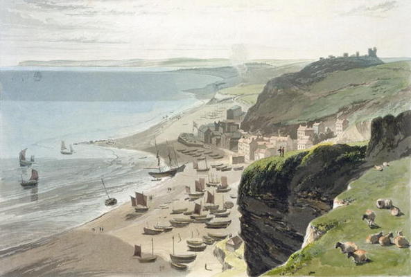 Hastings, From The East Cliff, From 'a Voyage Around Great Britain Undertaken — Thomas And William Daniell