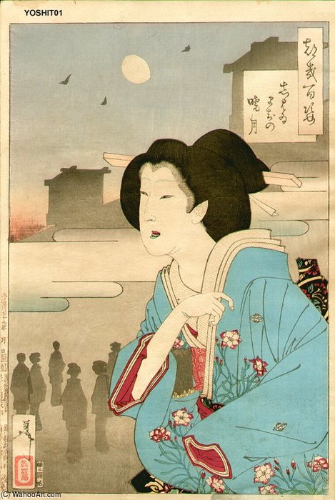 Theater District Dawn Moon — Tsukioka Yoshitoshi
