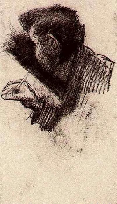 Man, Drawing Or Writing — Vincent Van Gog