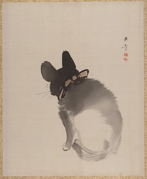 猫図 Cat Seen From Behind — Kawabata Gyokushō