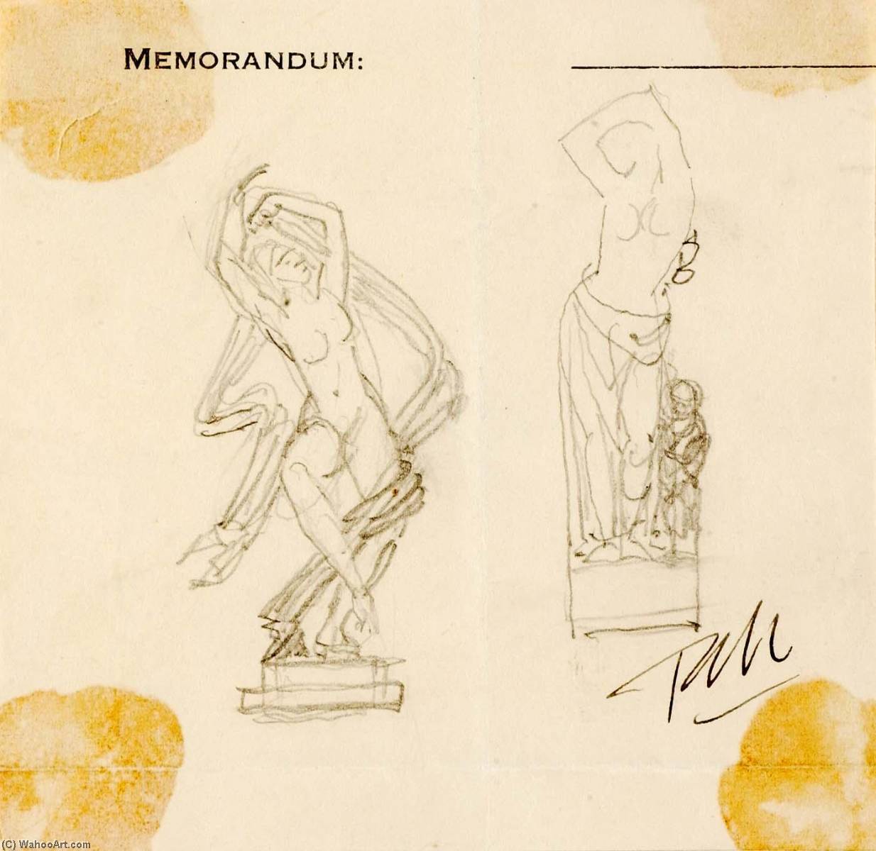 (studies Venus And Female With Flying Drapery) — ポール・マンシップ