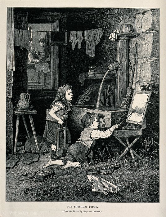 As Two Adults Talk In A Back Room, A Child Attempts To Add — Meyer Georg Von Bremen (johann Georg Meyer)