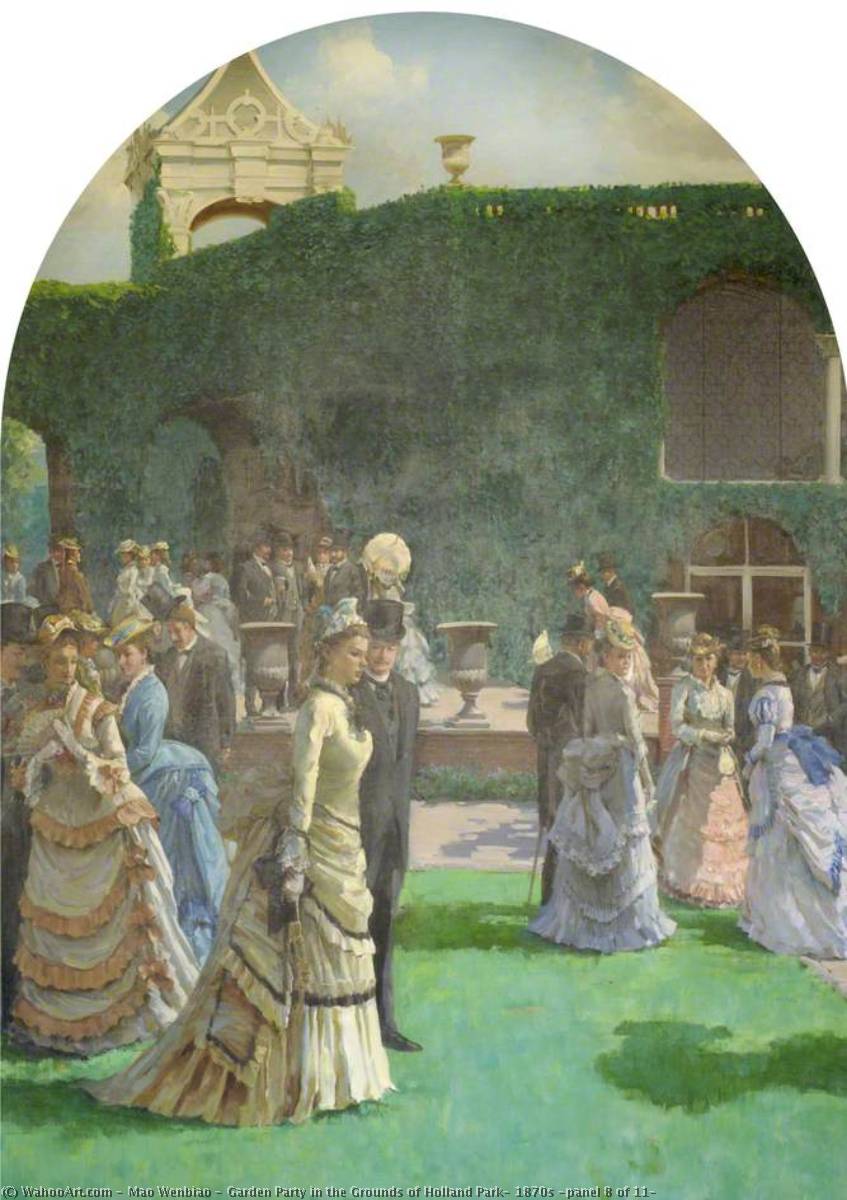 Garden Party In The Grounds Of Holland Park, 1870s (panel 8 Of 11) — Mao Wenbiao