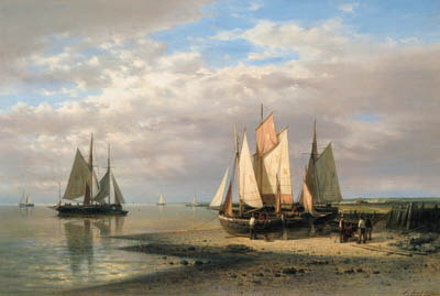 Shipping At Low Tide In A Calm Estuary — Abraham Hulk Senior
