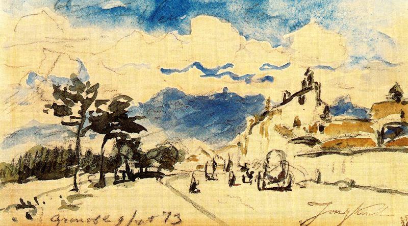 Street In Grenoble — Johan Barthold Jongkind