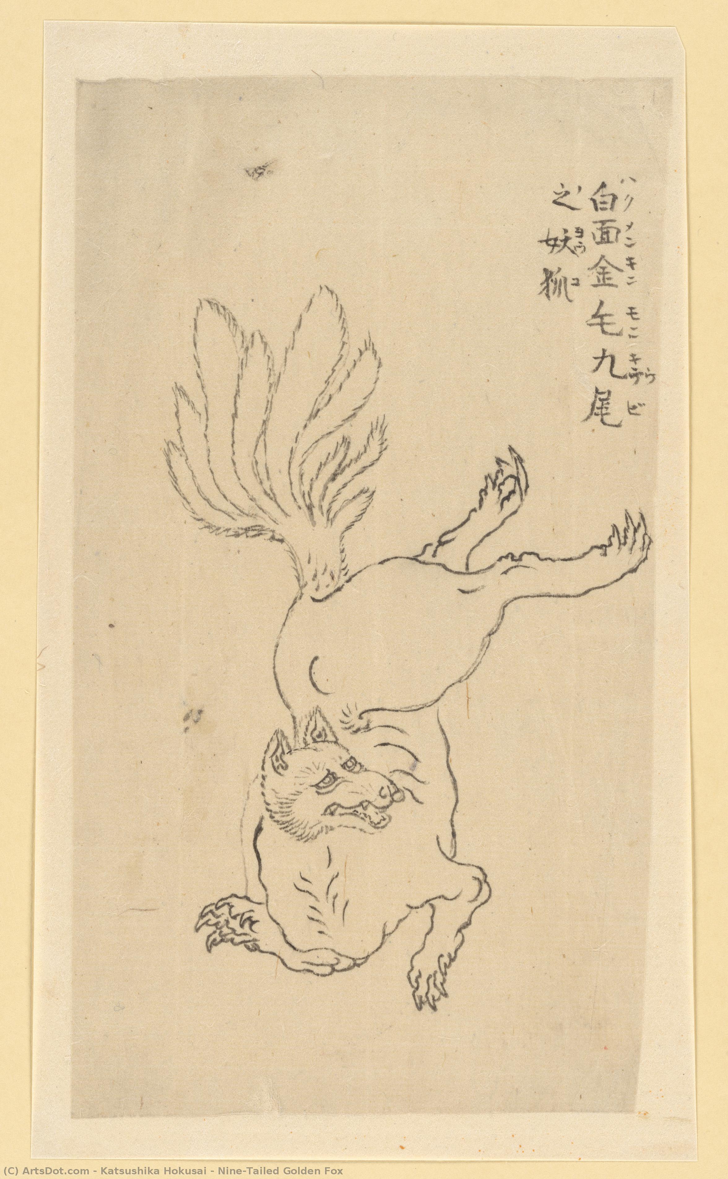 Nine-tailed Golden Fox — Katsushika Hokusai