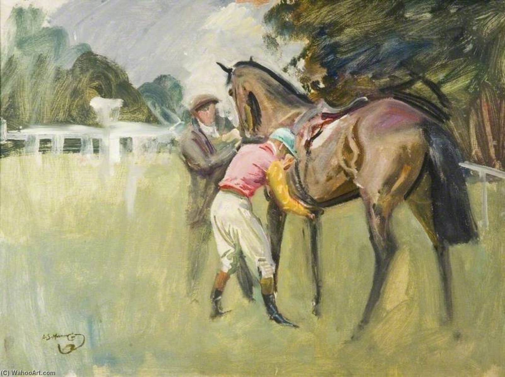 Das Absatteln Eines Braunen Rennpferdes, Stanley Wooton Farben — Sir Alfred James Munnings