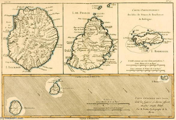 The Islands Of Rodriguez, Isle De France And Bourbon, From 'atlas De Toutes Les Parties Connues Du G — Rigobert Bonne (charles Marie Rigobert Bonne)