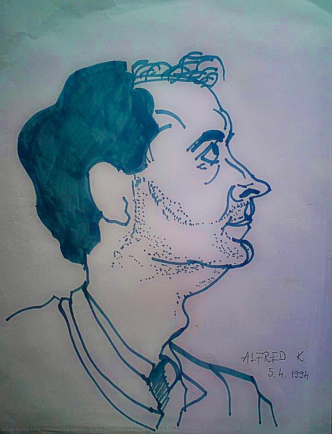 Caricature Of The Poet Željko Mavretić (5.04.1994) — Krupa