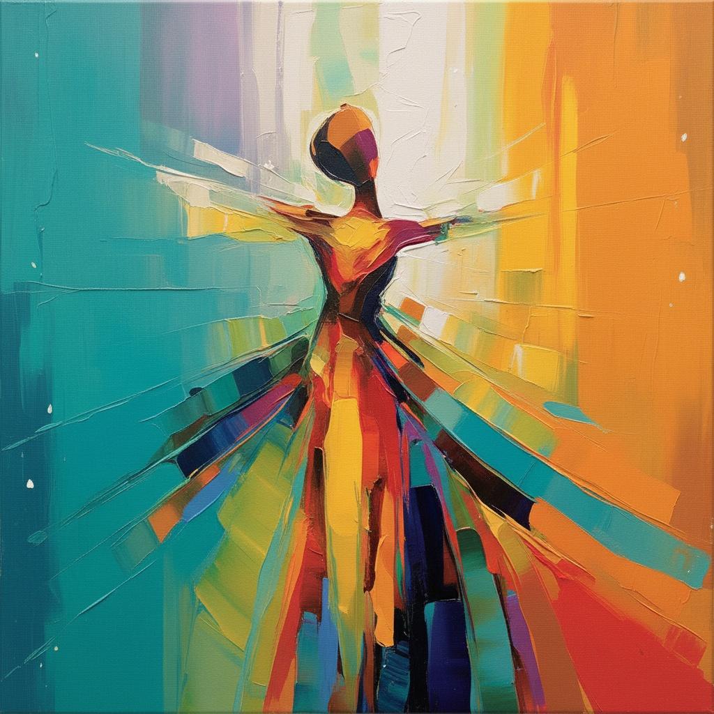 Radiant Convergence: An Expansive Silhouette Of Celestial Teal And Amber Light — Christian Noiret