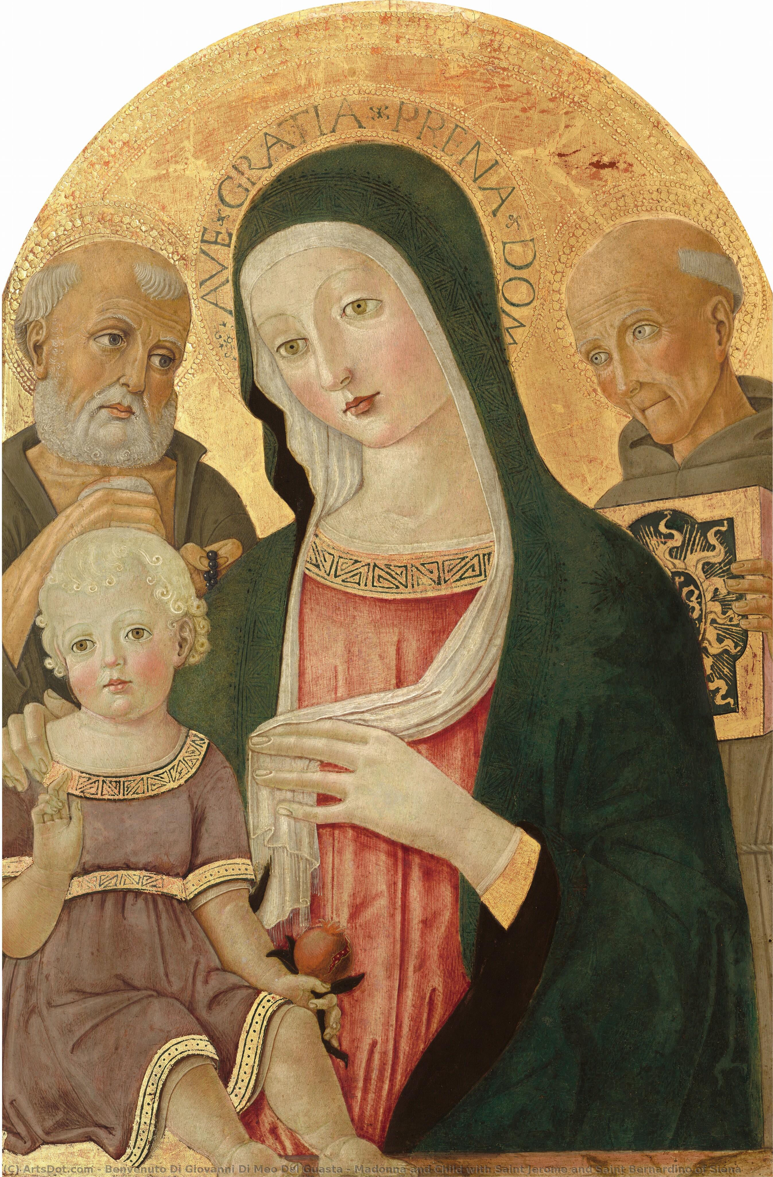 Madonna And Child With Saint Jerome And Saint Bernardino Of Siena — Benvenuto Di Giovanni Di Meo Del Guasta
