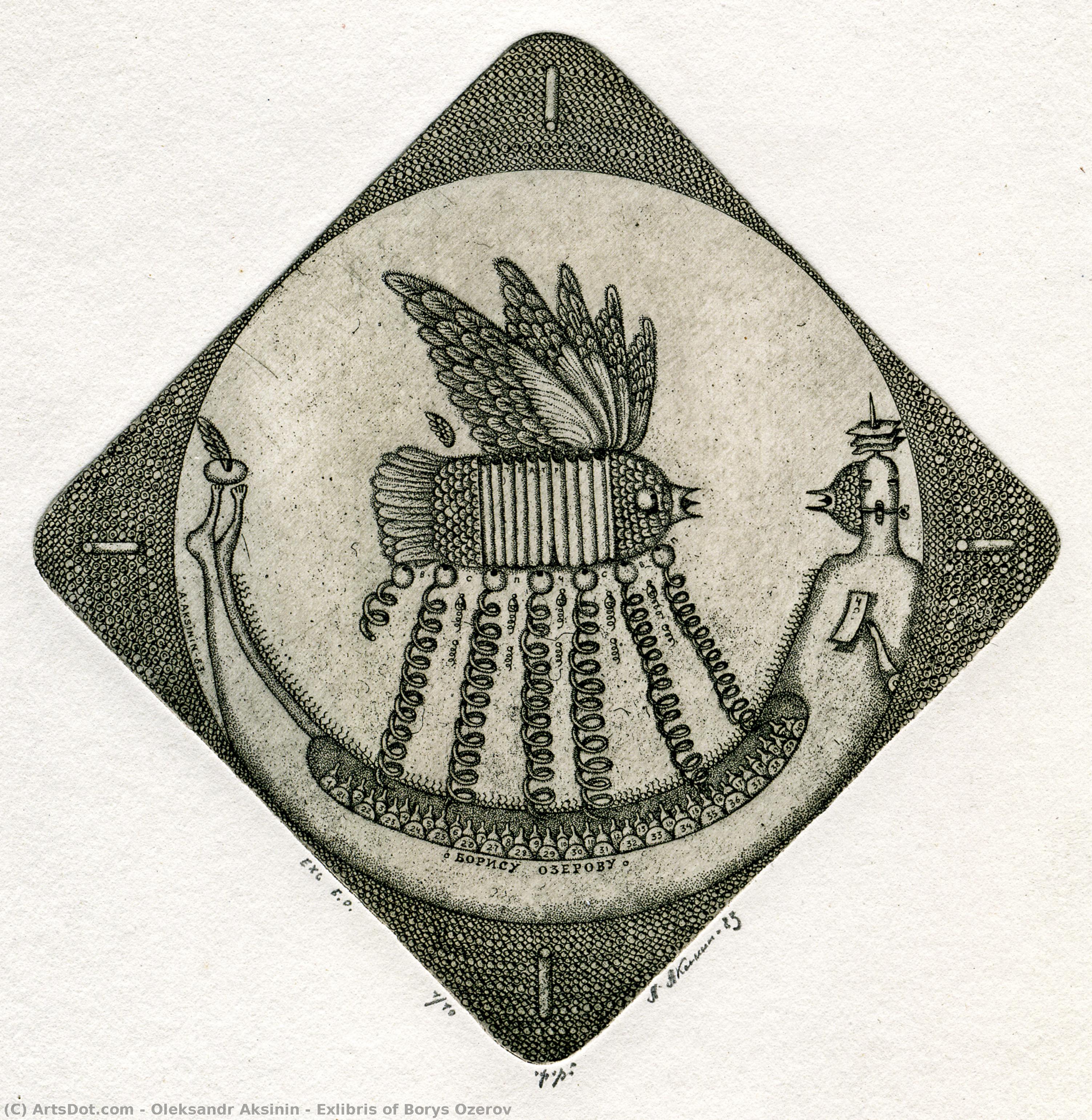 Exlibris Of Borys Ozerov — Oleksandr Aksinin
