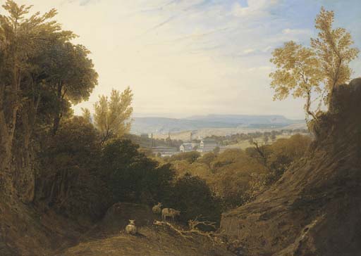 View Of Broad Oak Printworks, Near Accrington, Lancashire, With Broad Oak House Beyond — William Linton