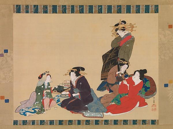 Courtesans At Leisure — Teisai Hokuba