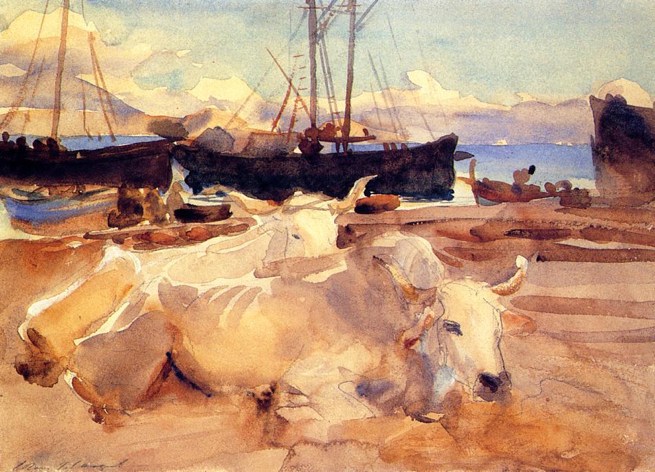 Oxen On The Beach At Baia — Джон Сингер Сергент