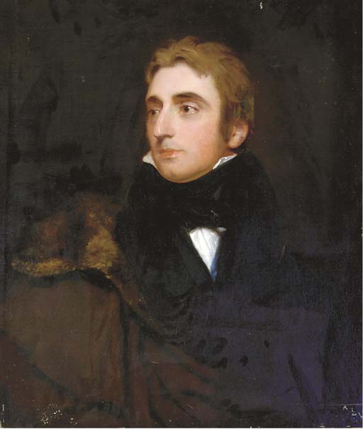 Portrait Of A Gentleman, Bust-length, In A Black Coat And Necktie — George Henry Harlow
