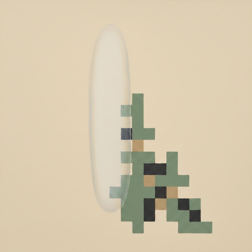 Ethereal Convergence Of Translucent Forms And Fragmented Sage Geometric Grids — Laurent Vionnet