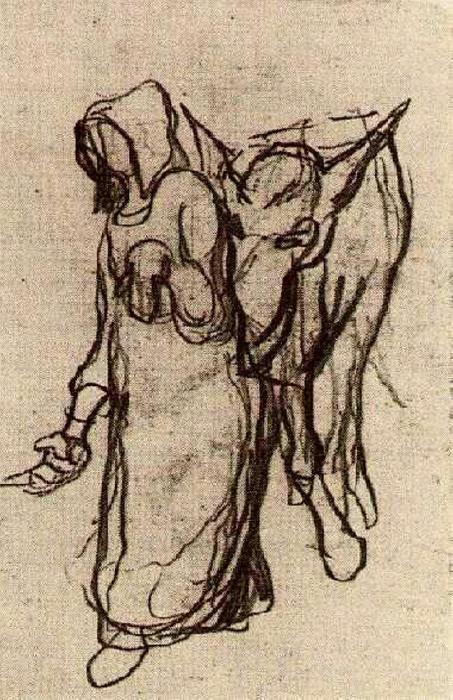 Frau Mit Einem Esel — Vincent Willem Van Gogh