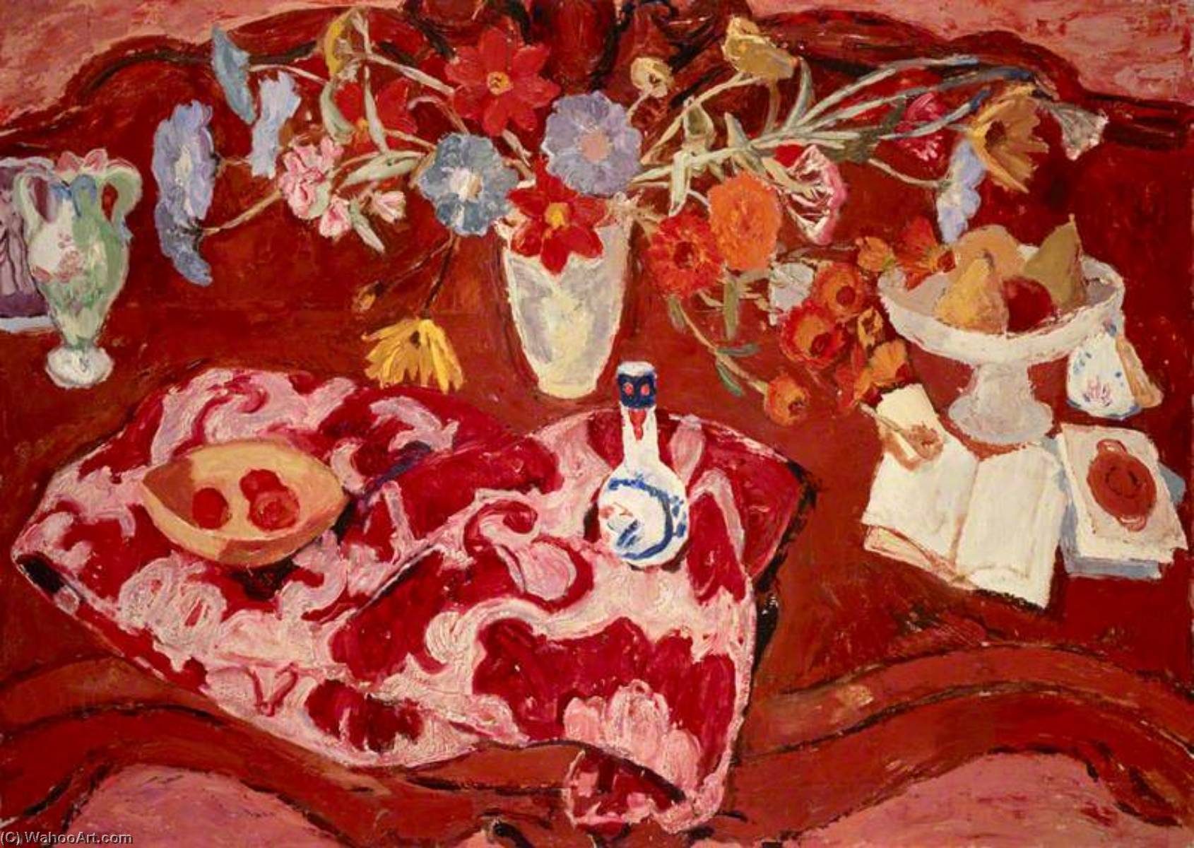 Flowers On A Sideboard — Sir William George Gillies
