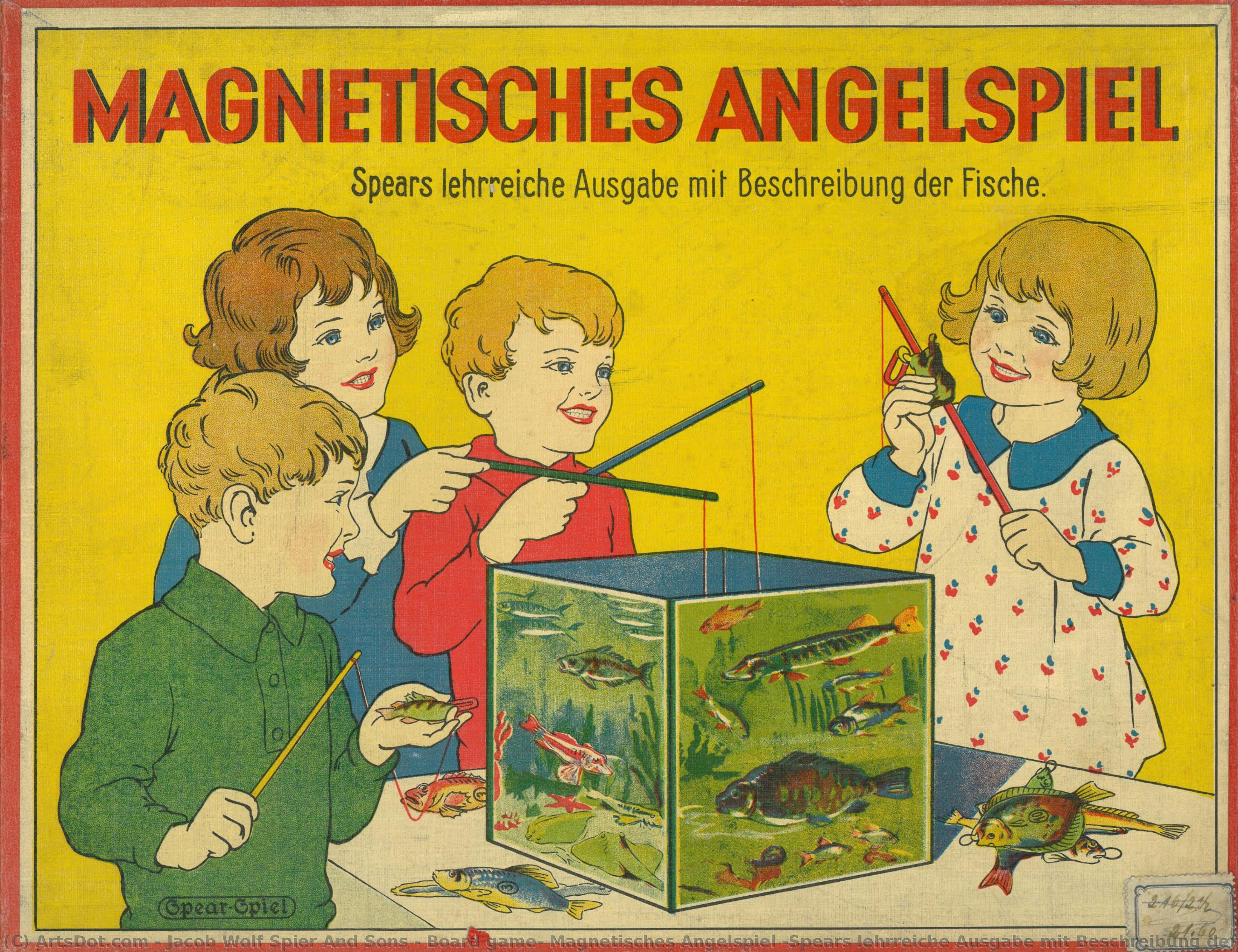 Board Game: Magnetisches Angelspiel :spears Lehrreiche Ausgabe Mit Beschreibung Der Fische — Jacob Wolf Spier & Sons