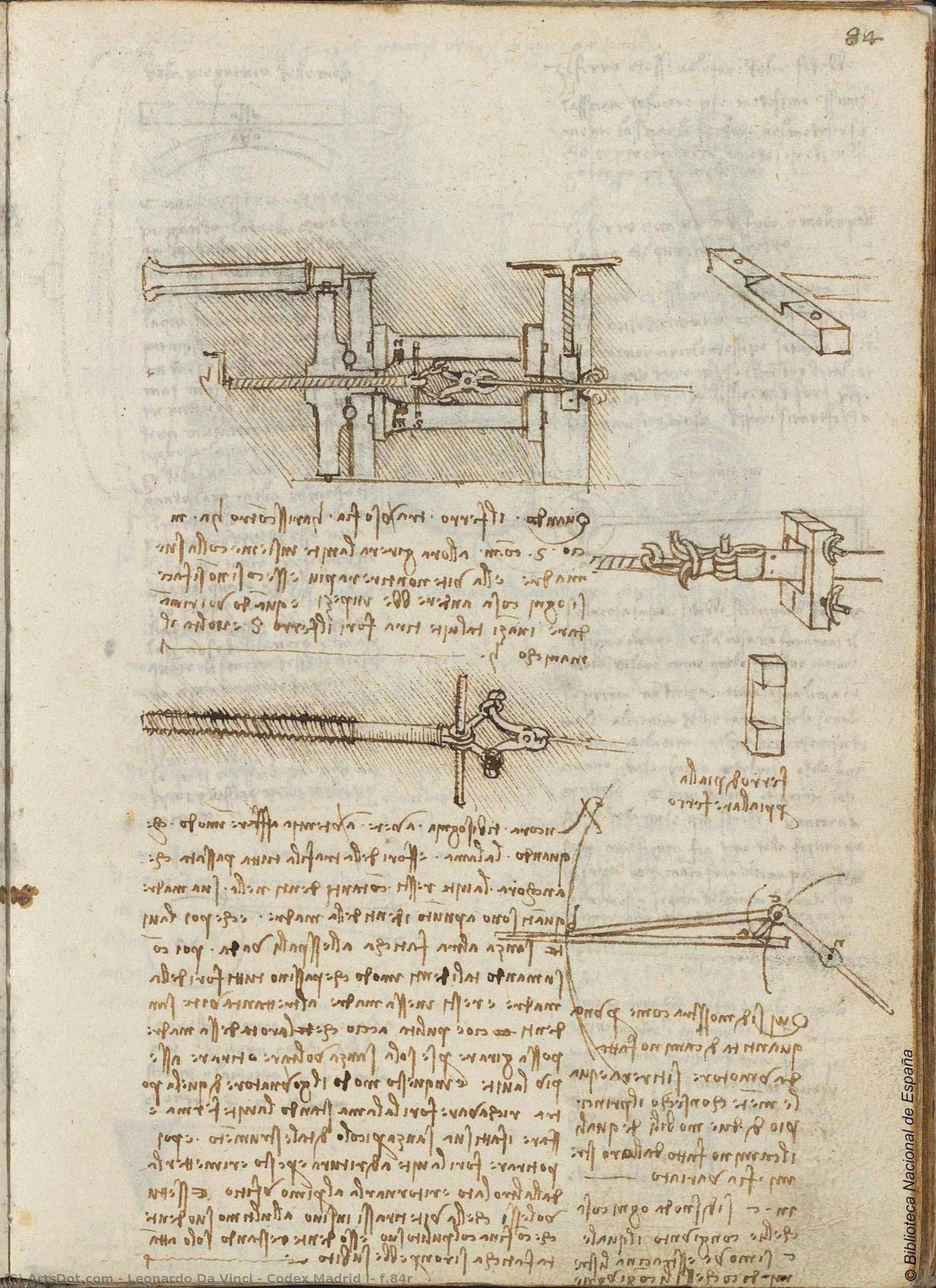 Codex Madrid I, F.84r — Leonardo Da Vinci