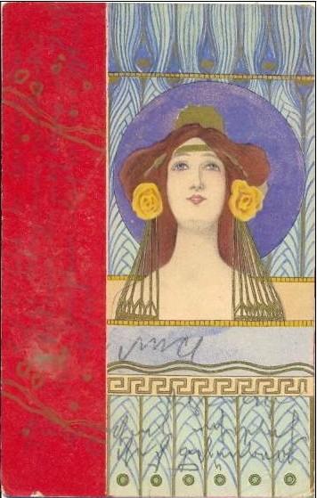 Girls Faces With Red Border — Raphael Kirchner
