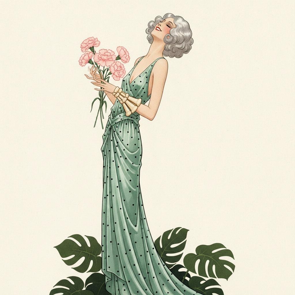 Hojas De Monstera Y El Vestido De Lunares — Valentin Laurent De Courcey