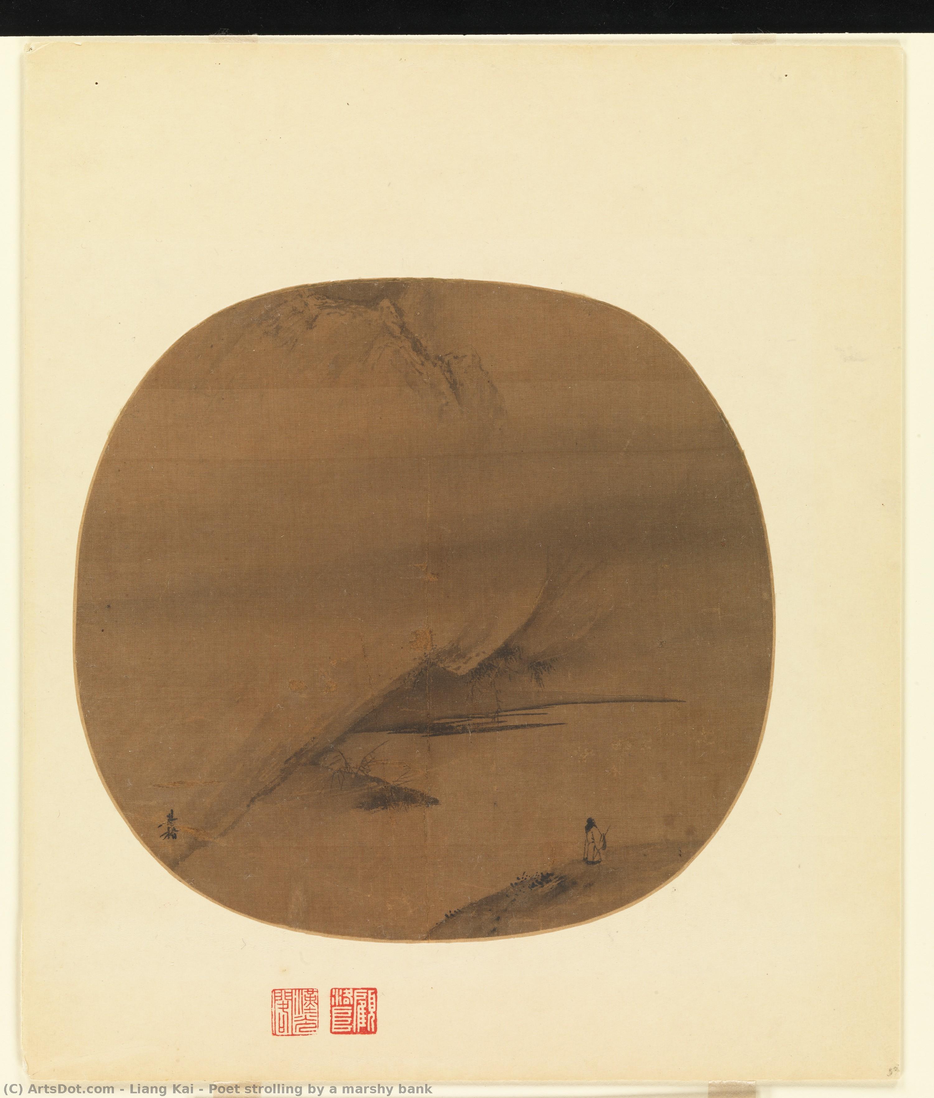 Poet Strolling By A Marshy Bank — Liáng Kǎi