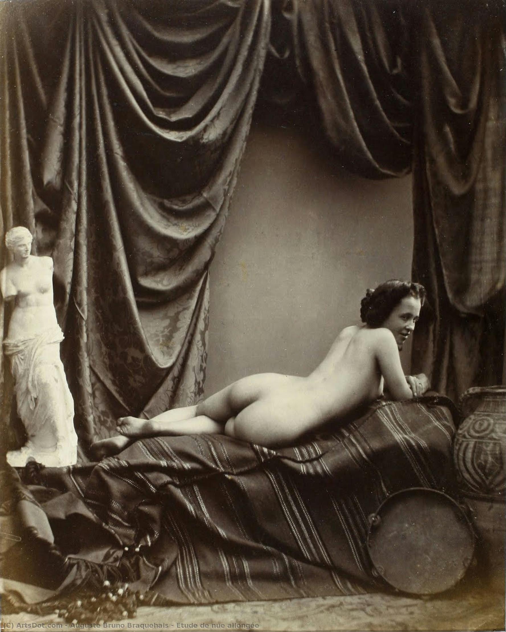 Etude De Nue Allongée — Auguste Bruno Braquehais