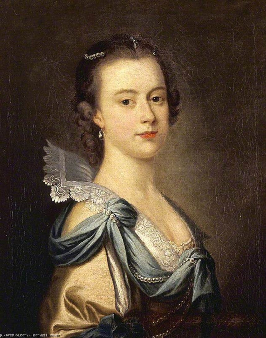 Portrait Of An Unidentified Young Lady — Thomas Hudson