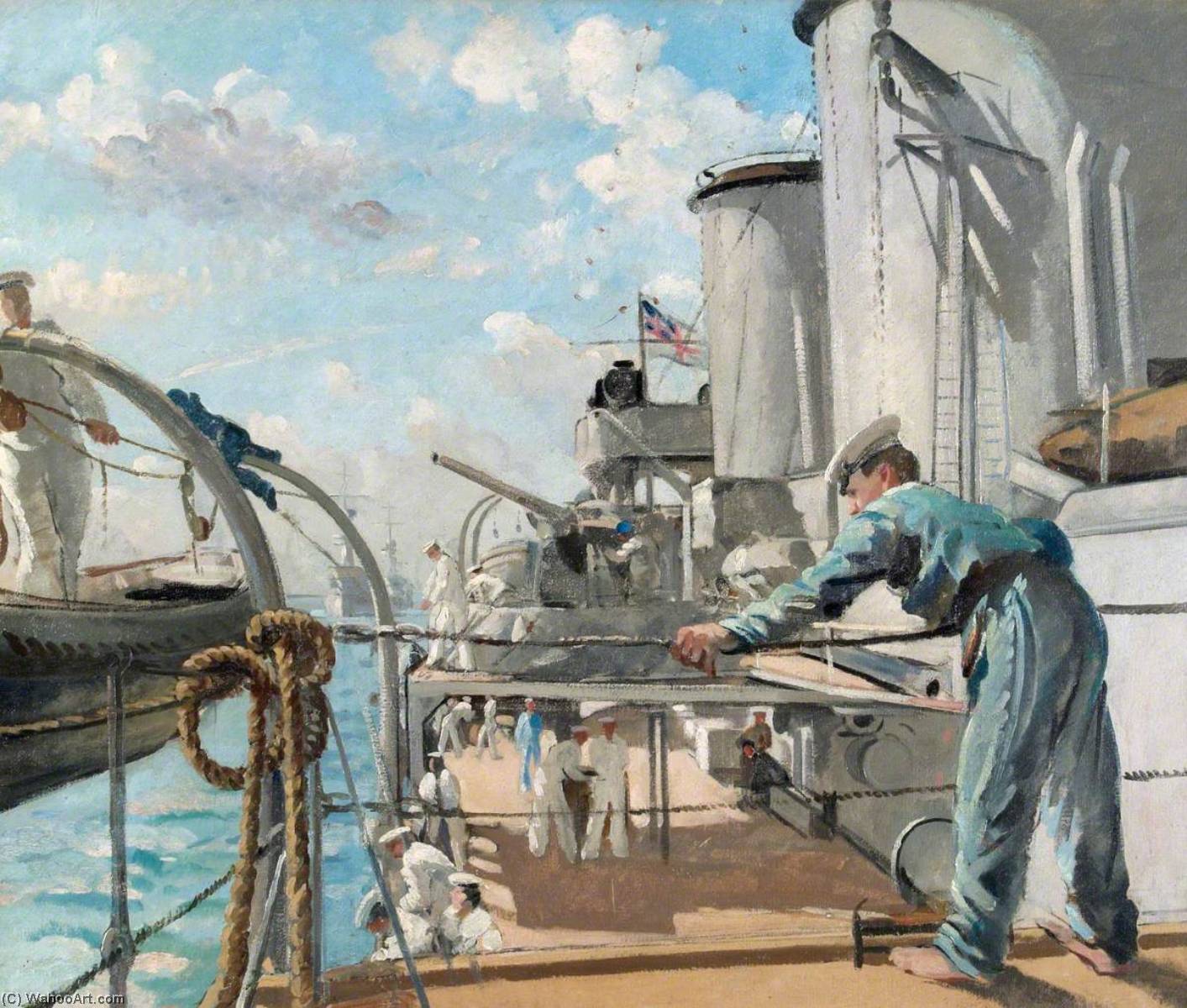 Lowering The Whaler Hms 'coventry' — Philip Connard