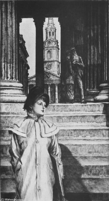 The Portico Of The National Gallery London — Jacques Joseph Tissot