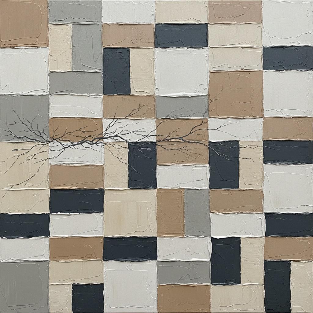 Earthy Melancholy: An Organic Silhouette Within Textured Layers Of Geometric Silence — David Moreau